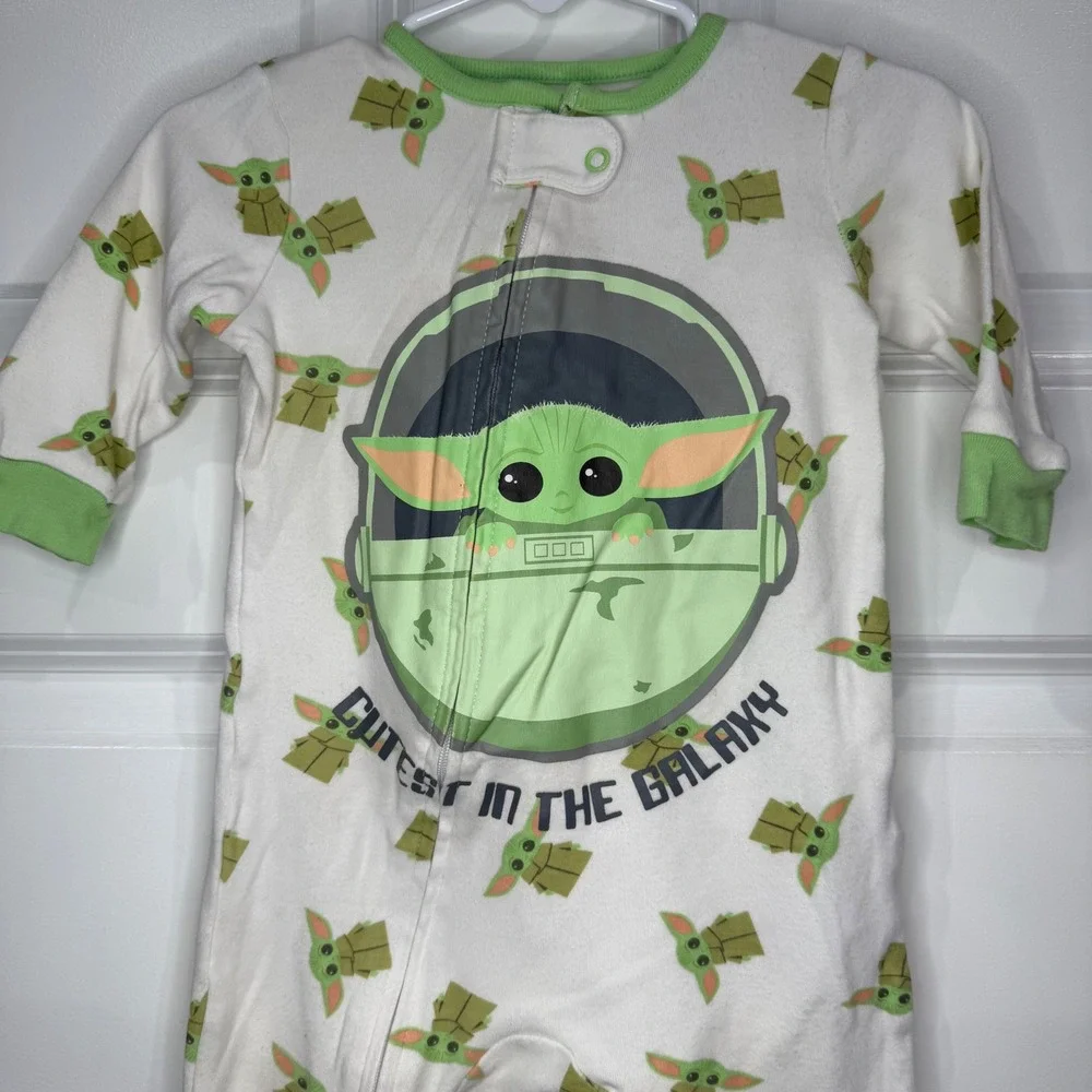Kids Star Wars Grogu‎ Cutest in the Galaxy Footed Pajamas Size 3-6 Months